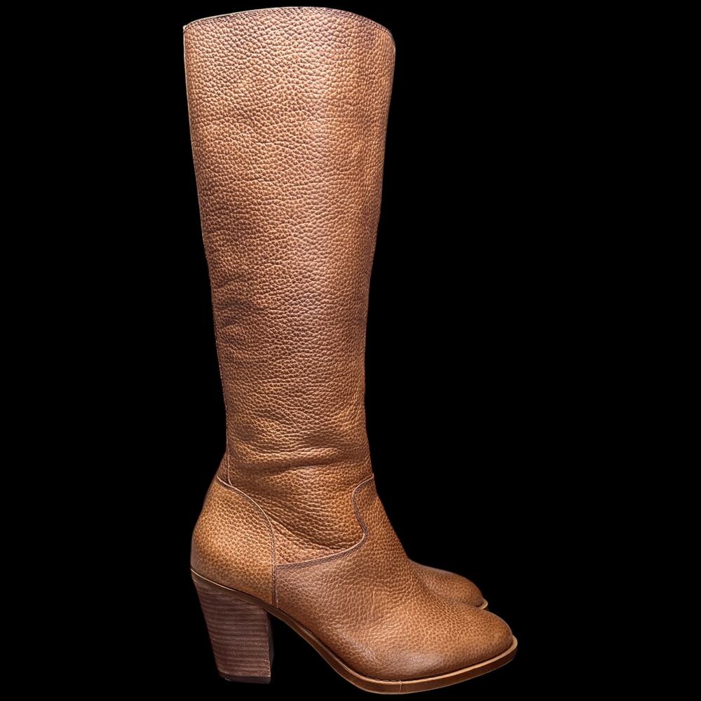 LUCKY BRAND Espositoh Women 8M Honey Pebbled Br own Leather Knee High Boots Ride - Picture 7 of 16